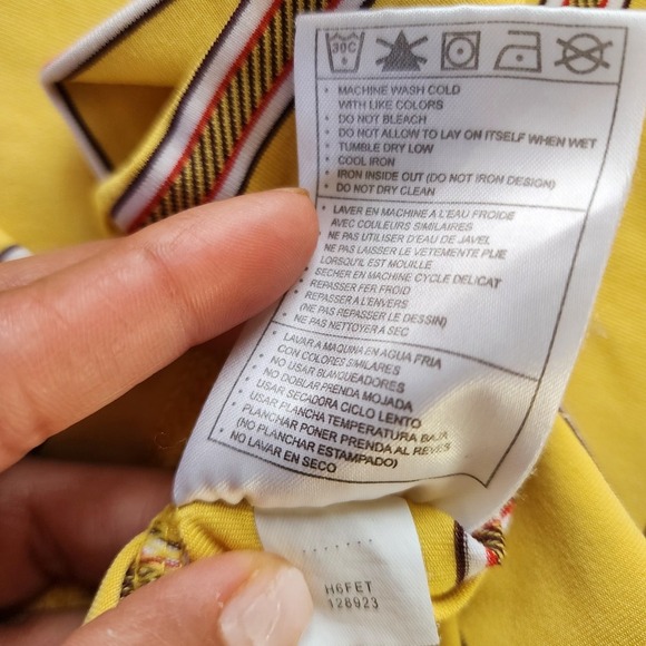 Nike Dri-Fit Polo Shirt XXL Yellow Red Striped Men's Golf‎ Casual Pre-Owned - Picture 5 of 11